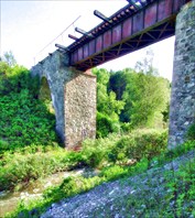 Старый Ж/Д мост на Кардоне, через реку Толмовая.-город Салаир